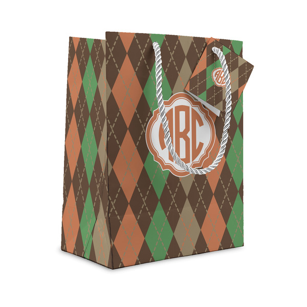 Custom Brown Argyle Gift Bag (Personalized)