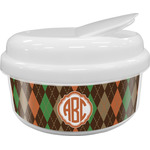 Brown Argyle Snack Container (Personalized)