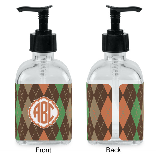 Brown Argyle Glass Soap/Lotion Dispenser - Approval
