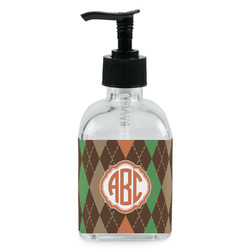 Brown Argyle Glass Soap & Lotion Bottle - Single Bottle (Personalized)