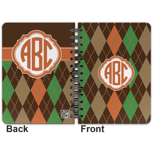 Brown Argyle Spiral Journal 5 x 7 - Apvl