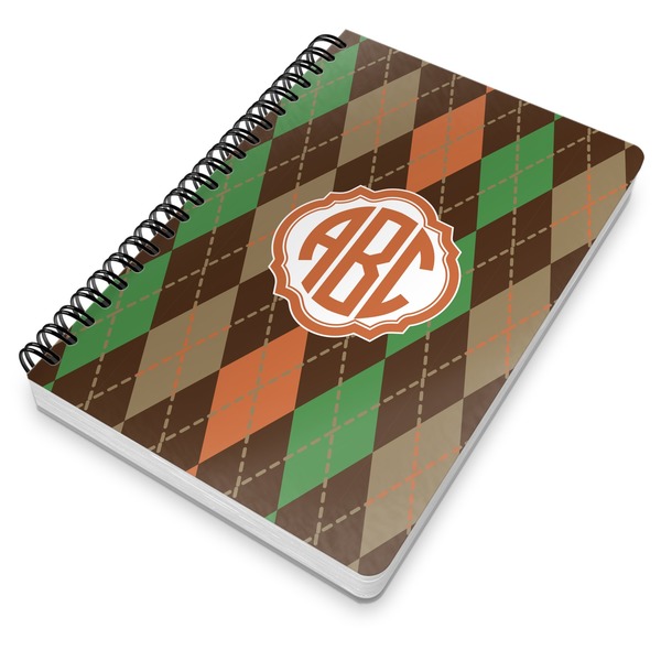 Brown Argyle Spiral Journal 7 x 10 - Main