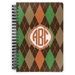 Brown Argyle Spiral Notebook (Personalized)