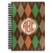 Brown Argyle Spiral Journal Large - Front View