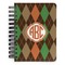 Brown Argyle Spiral Journal Small - Front View
