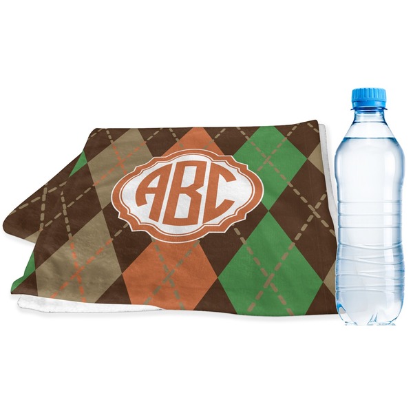 Custom Brown Argyle Sports & Fitness Towel (Personalized)
