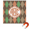 Brown Argyle Square Car Magnet - 10" (Personalized)