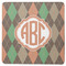 Brown Argyle Square Coaster Rubber Back - Single
