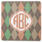 Brown Argyle Square Rubber Backed Coaster (Personalized)