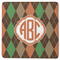 Brown Argyle Square Rubber Backed Coaster (Personalized)
