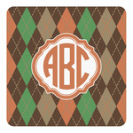 Brown Argyle Square Decal - Small (Personalized)