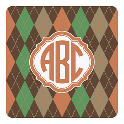 Brown Argyle Square Decal - XLarge (Personalized)