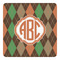 Brown Argyle Square Decal - Small (Personalized)