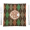Brown Argyle 9.5" Glass Square Lunch / Dinner Plate- Single or Set of 4 (Personalized)