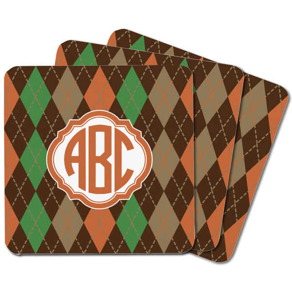 Brown Argyle Square Fridge Magnet - MAIN