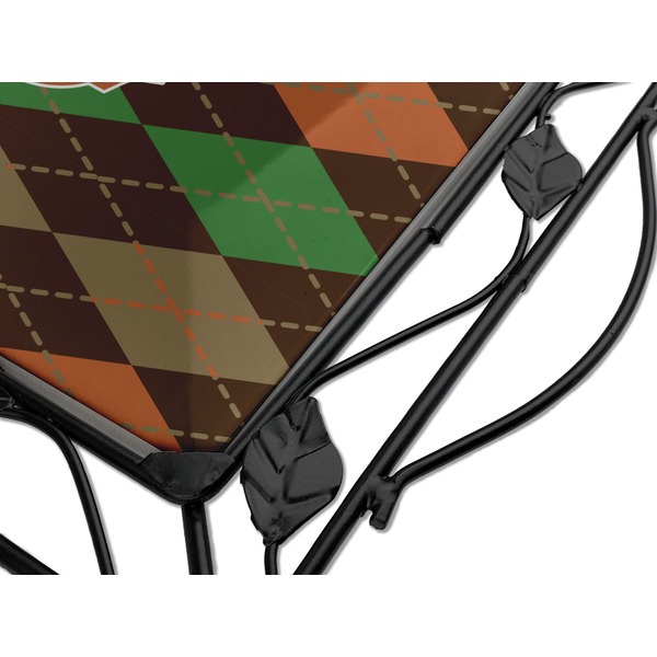 Brown Argyle Square Trivet - Detail