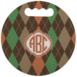 Brown Argyle Stadium Cushion (Round) (Personalized)