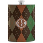 Brown Argyle Stainless Steel Flask (Personalized)