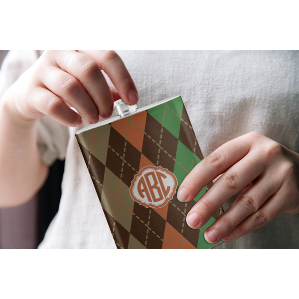 Brown Argyle Stainless Steel Flask - LIFESTYLE 1