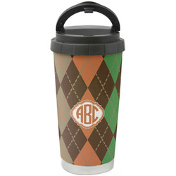Brown Argyle Stainless Steel Coffee Tumbler (Personalized)