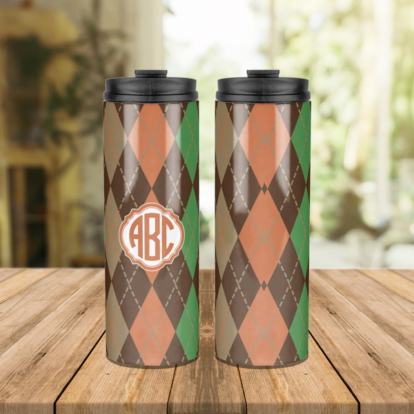 Brown Argyle Stainless Steel Tumbler - Lifestyle