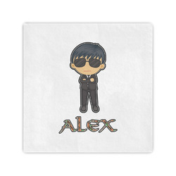 Brown Argyle Cocktail Napkins (Personalized)