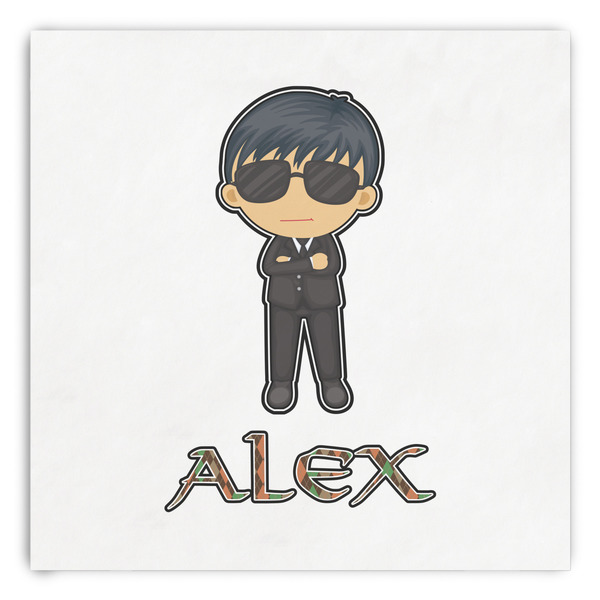 Custom Brown Argyle Paper Dinner Napkins (Personalized)