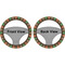 Brown Argyle Steering Wheel Cover- Front and Back