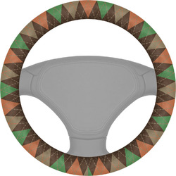 Brown Argyle Steering Wheel Cover (Personalized)