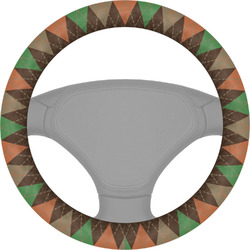 Brown Argyle Steering Wheel Cover