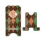 Brown Argyle Stylized Phone Stand - Front & Back - Large
