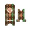Brown Argyle Stylized Phone Stand - Front & Back - Small