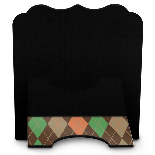 Brown Argyle Stylized Tablet Stand - Back