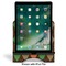 Brown Argyle Stylized Tablet Stand - Front with ipad