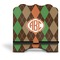 Brown Argyle Stylized Tablet Stand - Front without iPad
