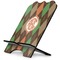 Brown Argyle Stylized Tablet Stand - Side View