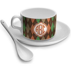 Brown Argyle Tea Cup (Personalized)