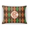 Brown Argyle Rectangular Throw Pillow Case (Personalized)