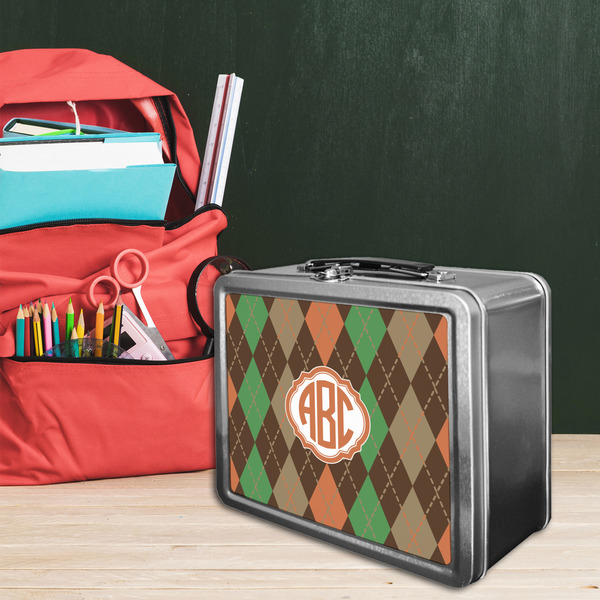 Brown Argyle Tin Lunchbox - LIFESTYLE