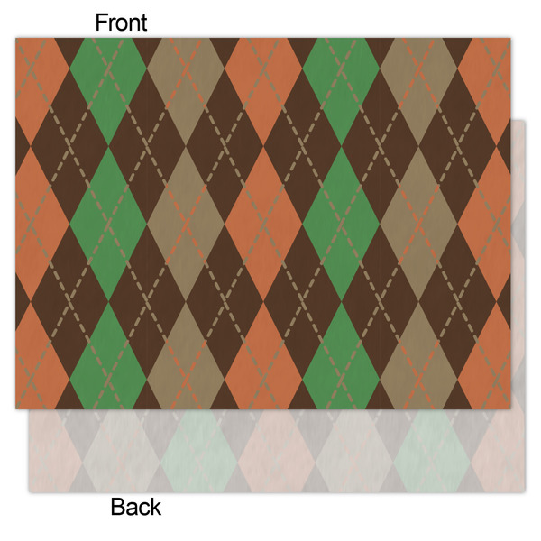 Brown Argyle Tissue Paper - Heavyweight - Medium - Front & Back