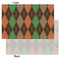 Brown Argyle Tissue Paper - Heavyweight - Small - Front & Back
