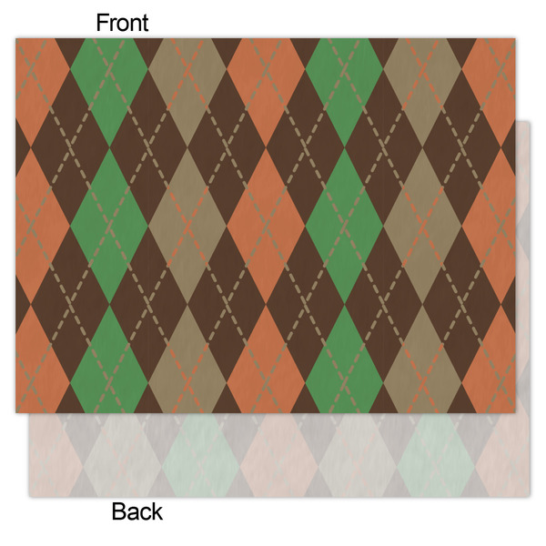 Brown Argyle Tissue Paper - Lightweight - Medium - Front & Back