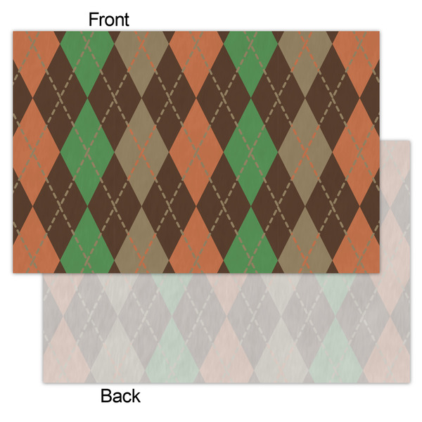 Brown Argyle Tissue Paper - Lightweight - Small - Front & Back