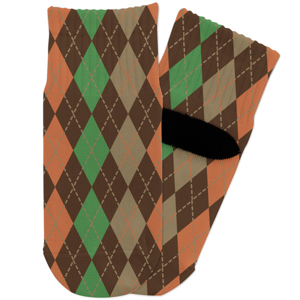 Custom Brown Argyle Toddler Ankle Socks