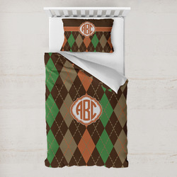 Brown Argyle Toddler Bedding Set - With Pillowcase (Personalized)