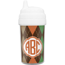 Brown Argyle Toddler Sippy Cup (Personalized)