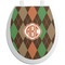 Brown Argyle Toilet Seat Decal (Personalized)