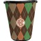 Brown Argyle Waste Basket - Single Sided (Black) (Personalized)