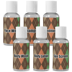 Brown Argyle Travel Bottles (Personalized)