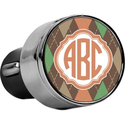Brown Argyle USB Car Charger (Personalized)